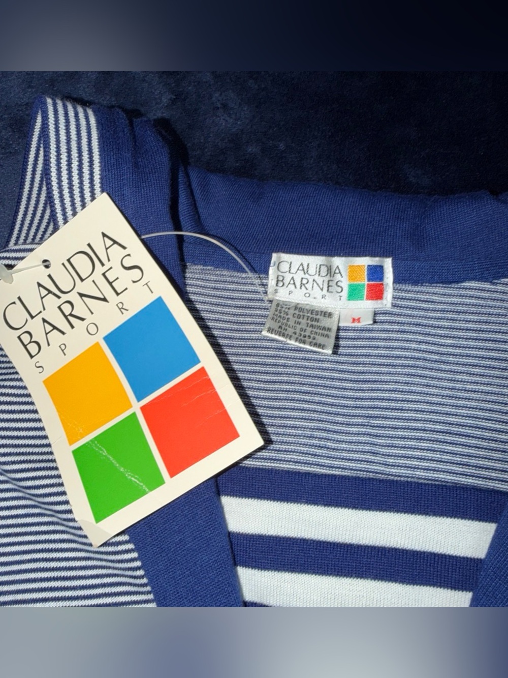 Navy & White Striped Women's Top